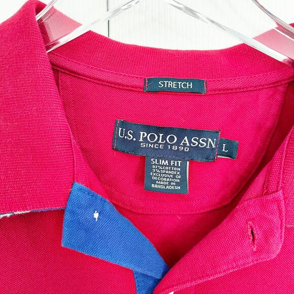 US Polo Assn Slim Fit Stretch Pique Polo Shirt - Picture 3 of 8